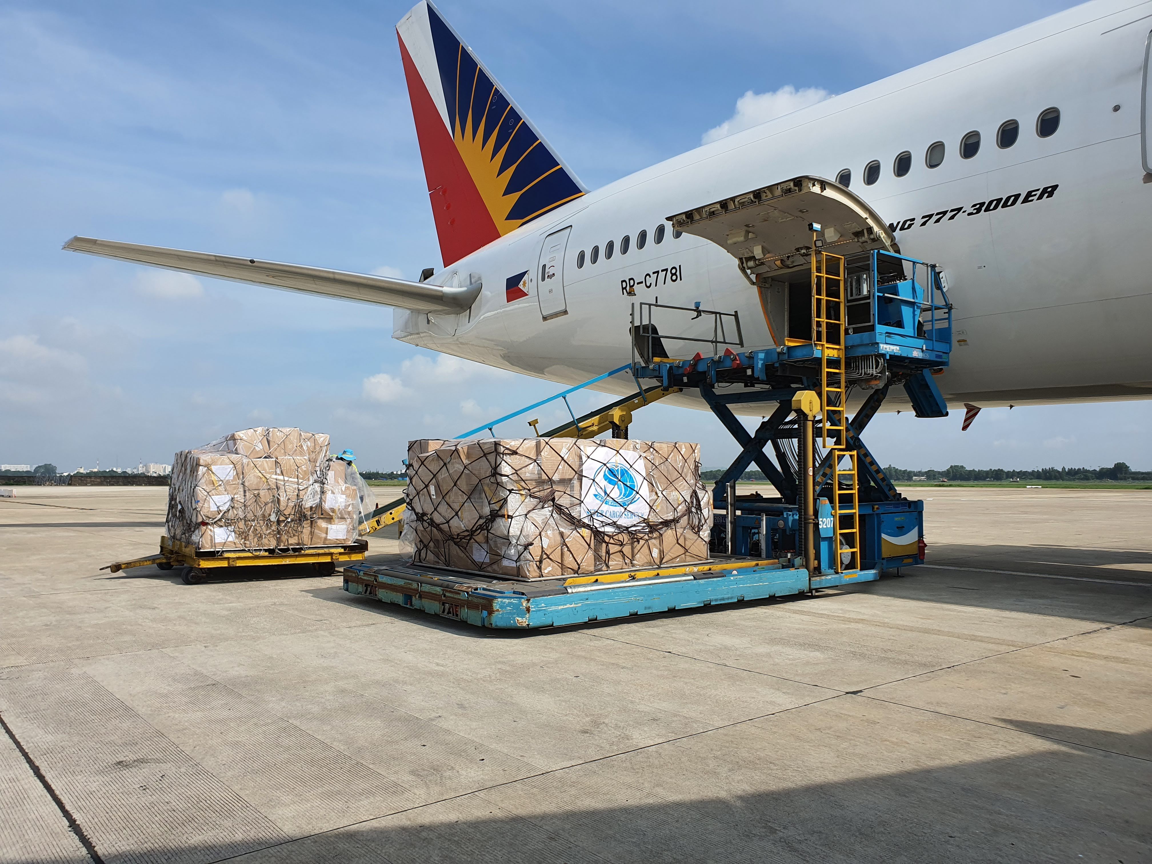 Cargo aircraft at an airport